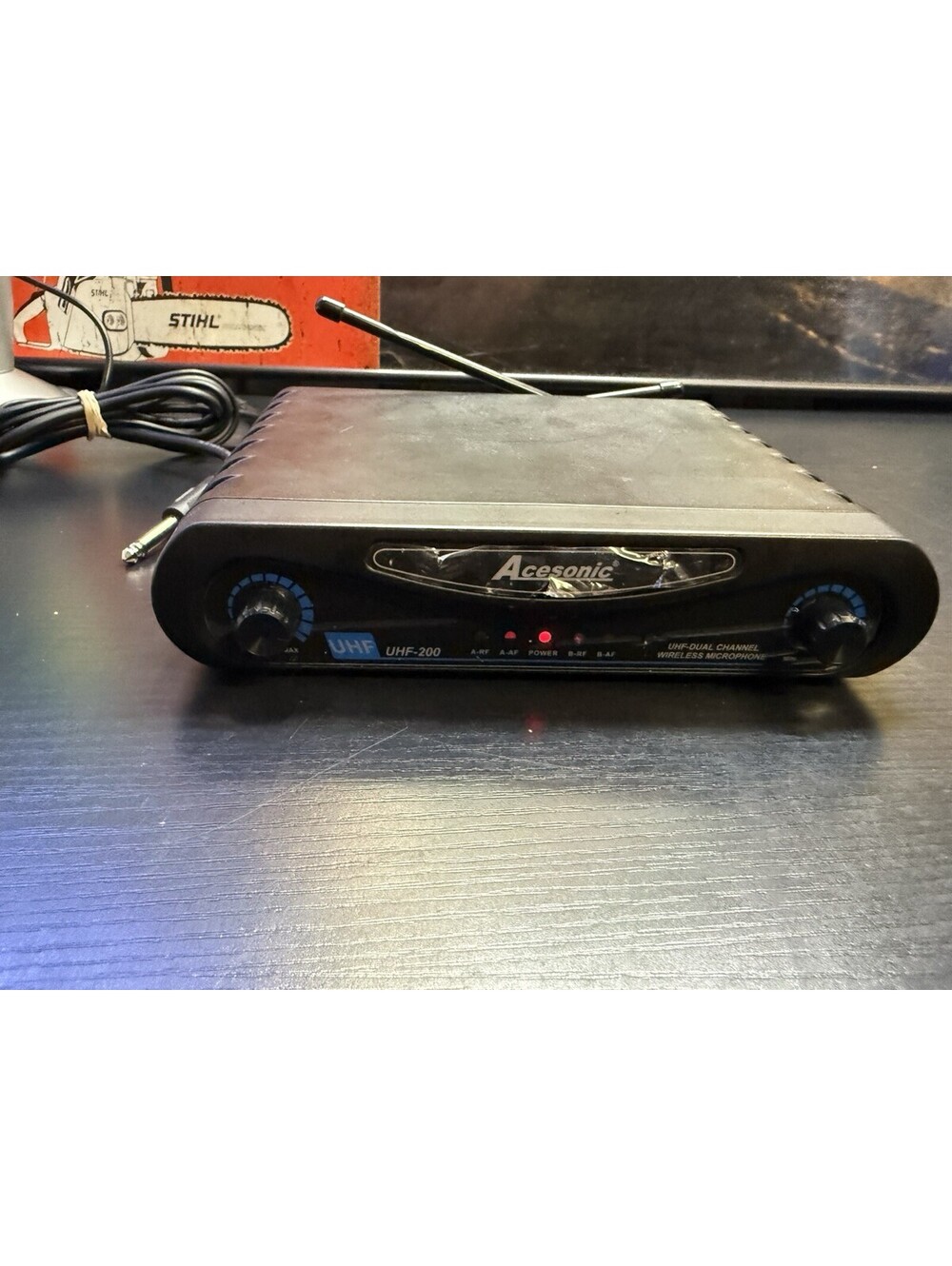 Acesonic UHF-200 Dual Wireless Microphone Receiver Only w/ Power Adapter
